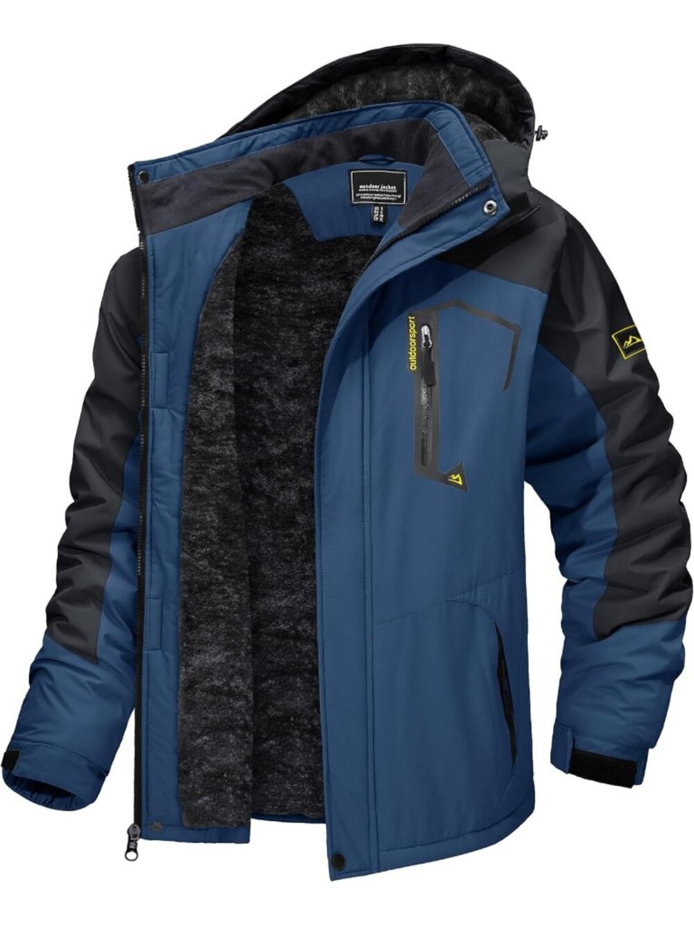 〽️Men's Blue Winter Skiing Waterproof Thermal Windproof Fleece Lined Snow Coat